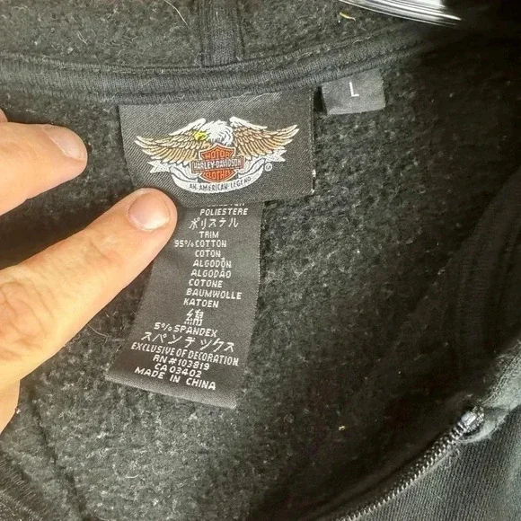 Harley-Davidson black and orange hoodie - Picture 2 of 2